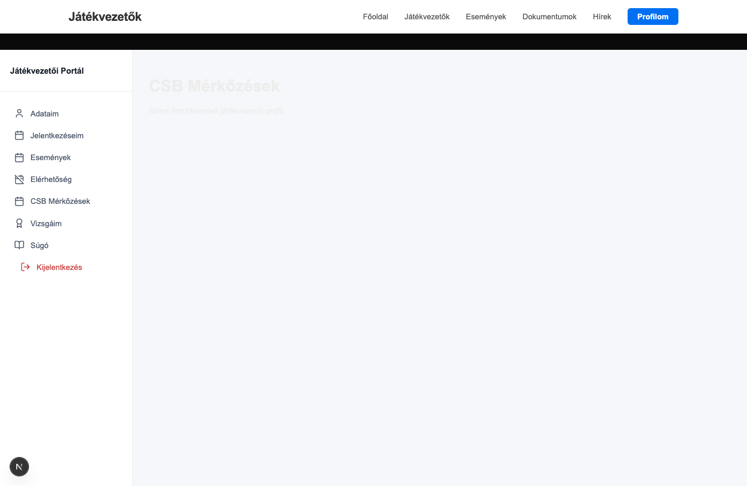 CSB Mérkőzések oldal