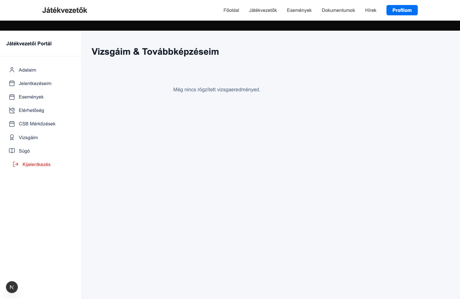 Vizsgáim oldal